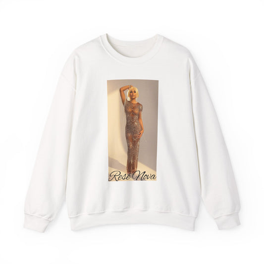 Crewneck Sweatshirt — Retro Glam Photo Print “Rosa Nova”