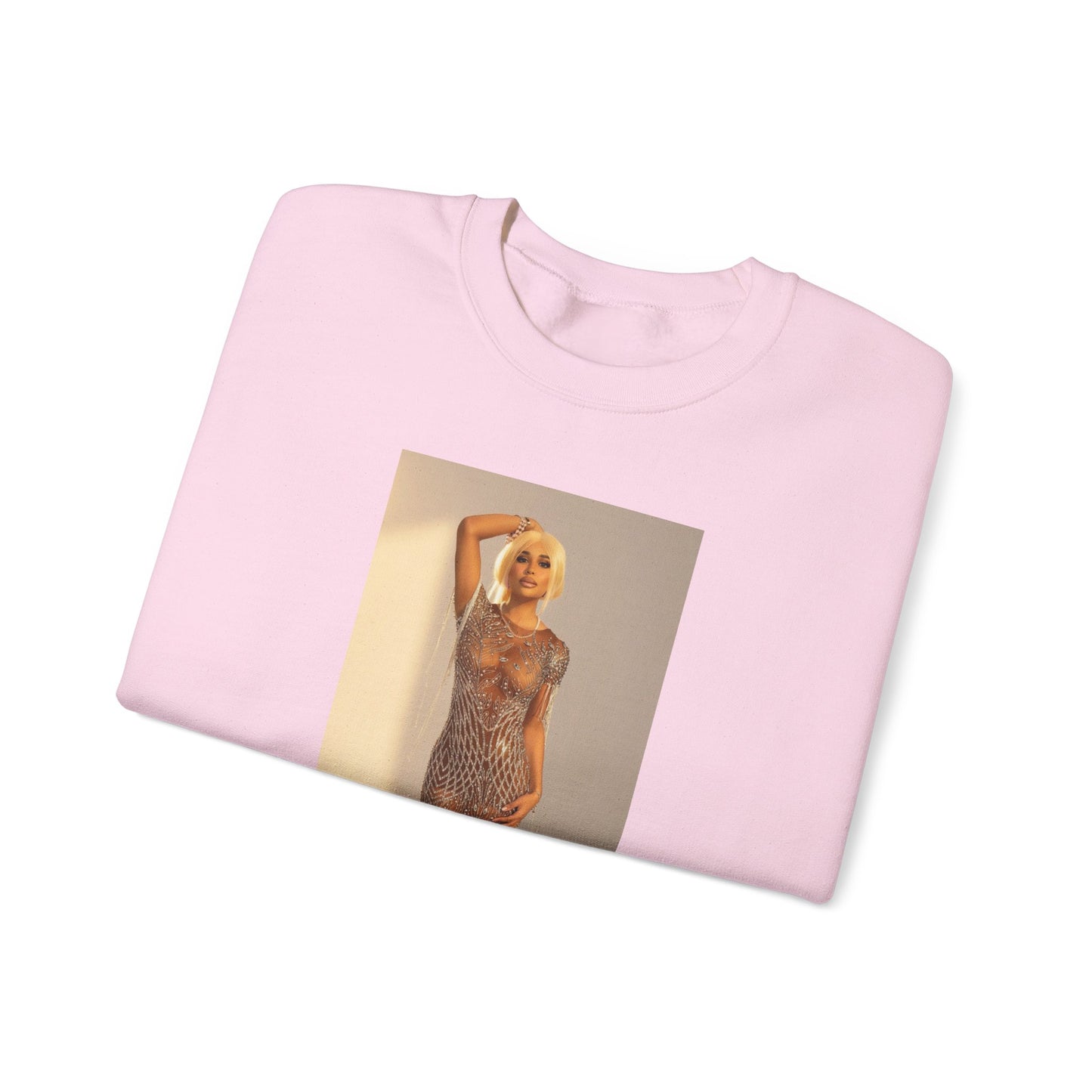 Crewneck Sweatshirt — Retro Glam Photo Print “Rosa Nova”
