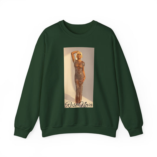 Crewneck Sweatshirt — Retro Glam Photo Print “Rosa Nova”