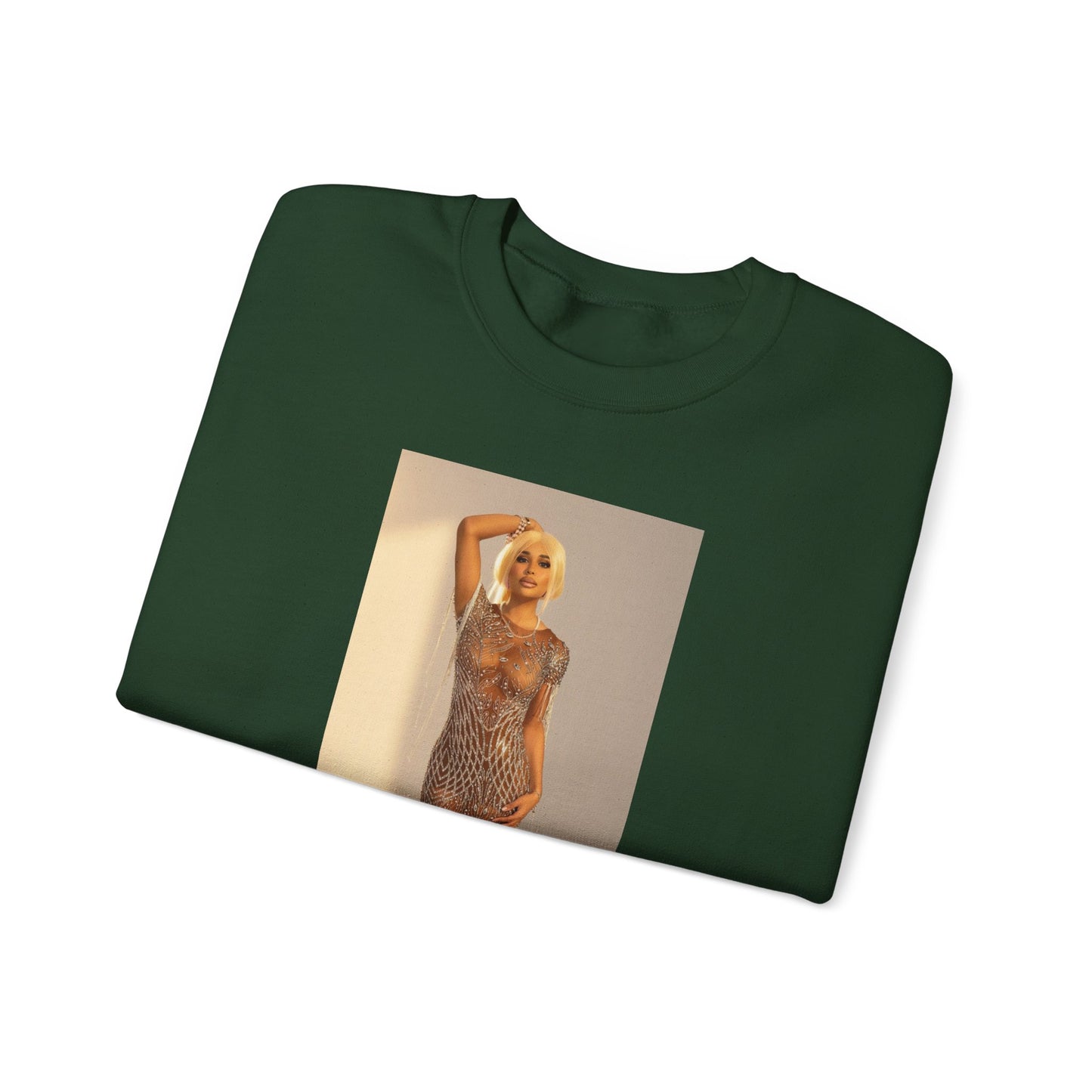 Crewneck Sweatshirt — Retro Glam Photo Print “Rosa Nova”