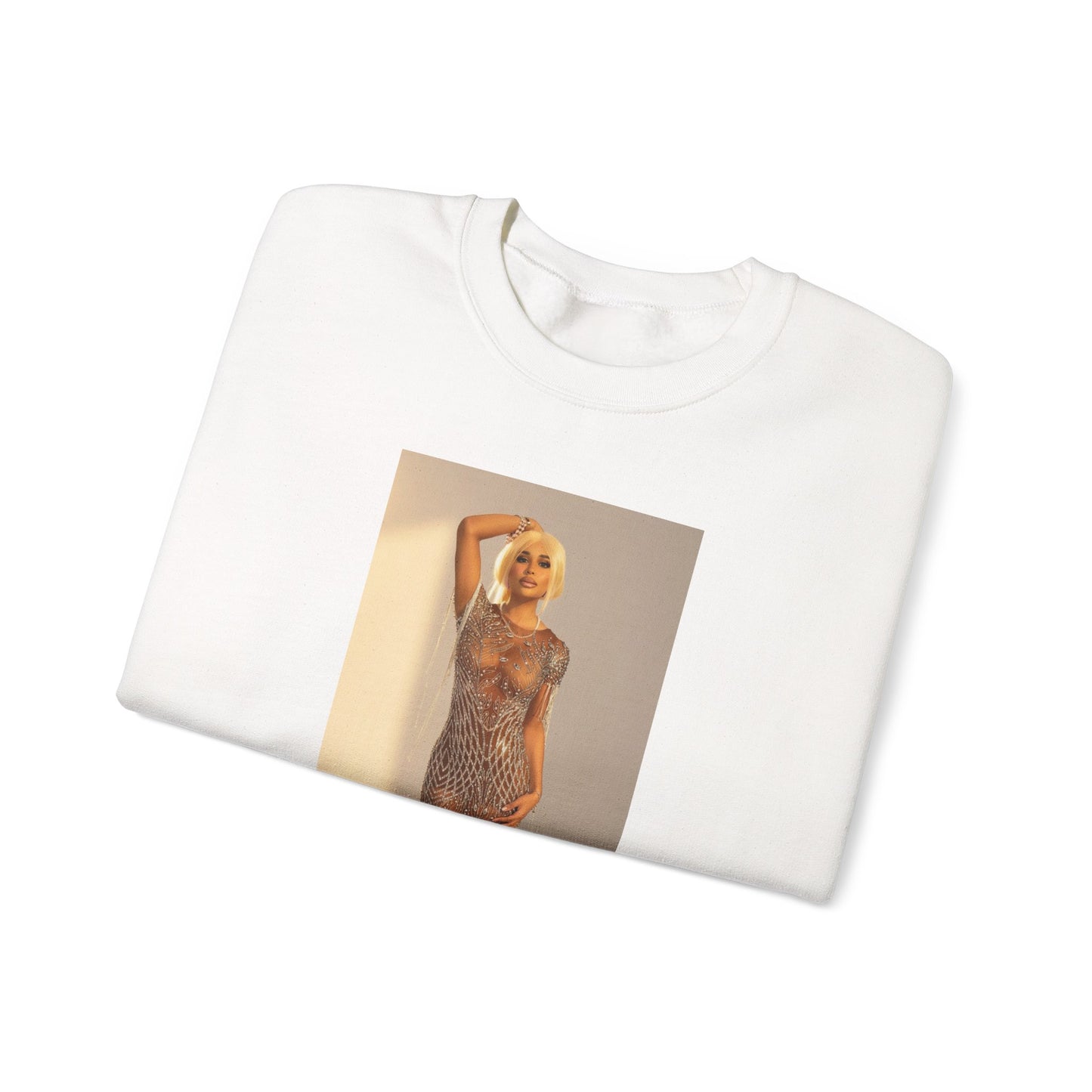 Crewneck Sweatshirt — Retro Glam Photo Print “Rosa Nova”